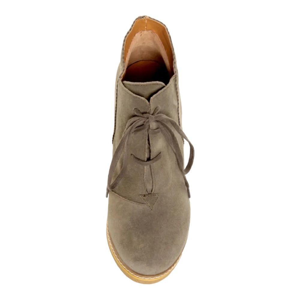 Kelsi Dagger | Helix Taupe Suede Lace-Up Wedge Booties Lulus Exclusive | 9